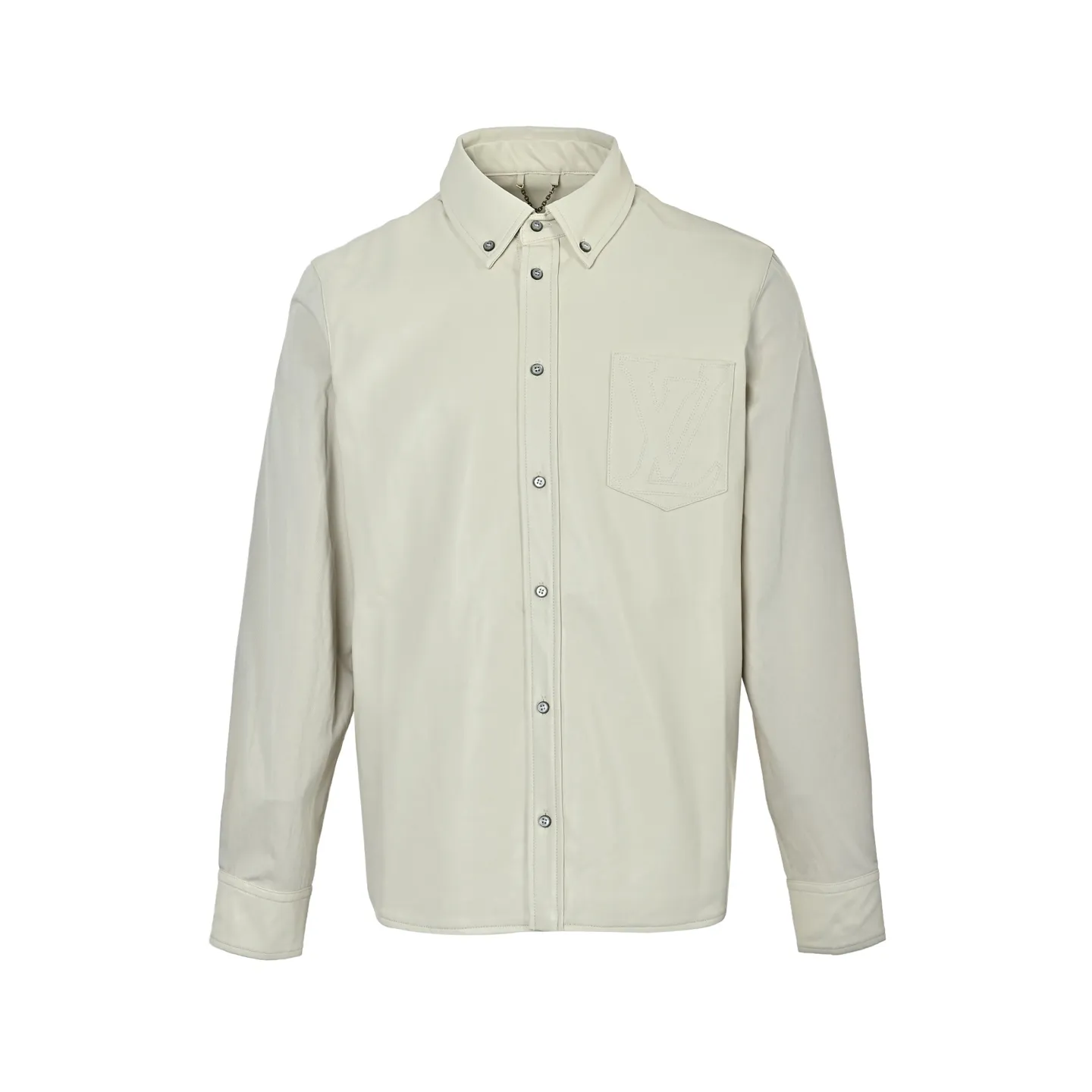 Louis Vuitton/Louis Vuitton logo embroidered pocket single-breasted leather jacket